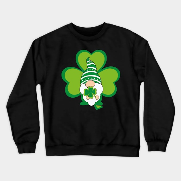 St Patricks Day Gnome Irish Shamrock Crewneck Sweatshirt by freakys